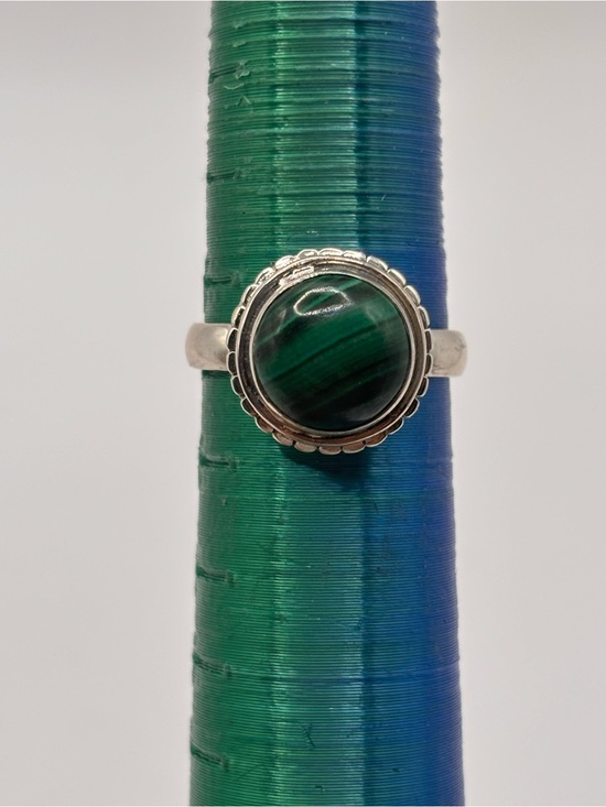 Accessories - 925 Sterling Silver Malachite Ring Green Gemstone Ring Size 7